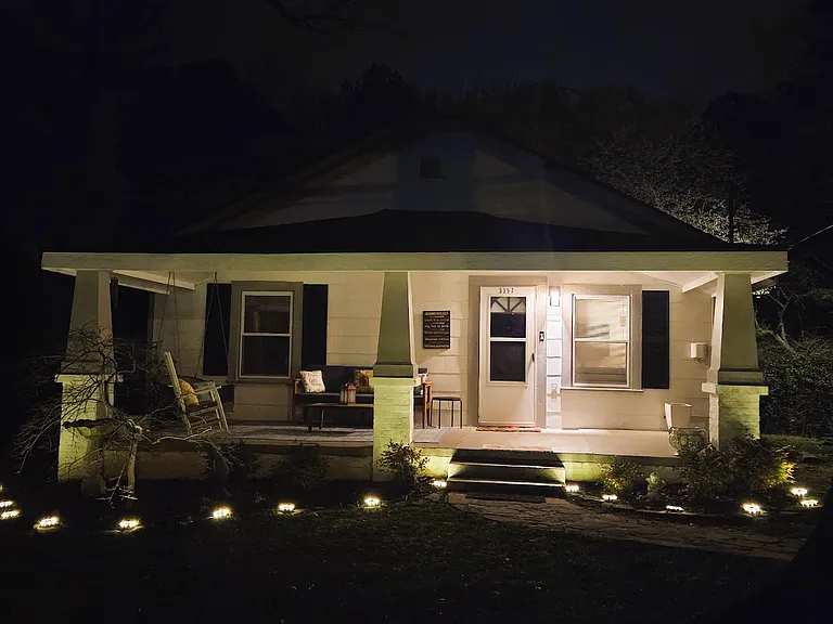 Front porch at night