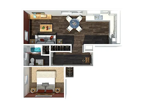 Floor plan 1 Bedroom C