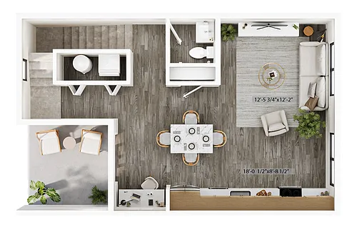Floor plan B3 - Three Story Townhouse - Attached Garage