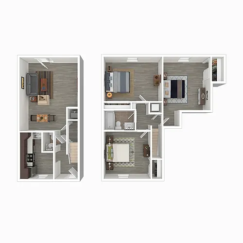 Floor plan 3x1.5TH T2