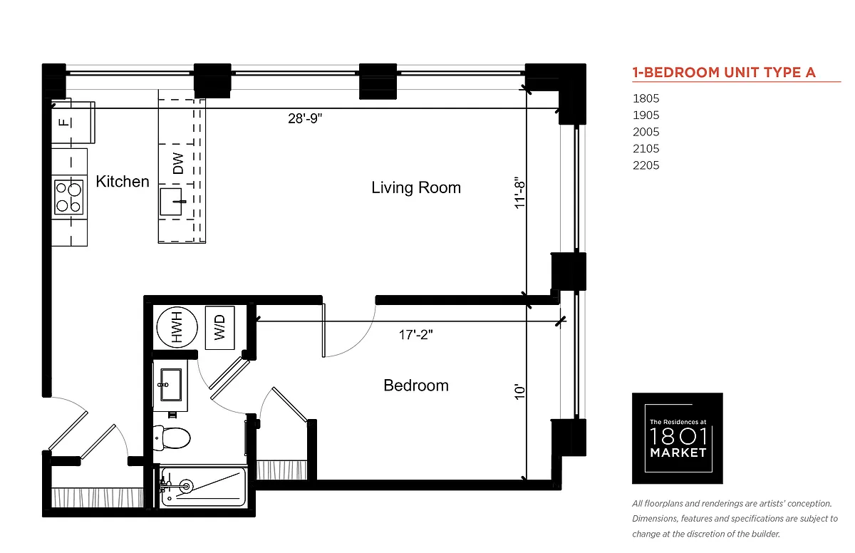 Floor plan One Bedroom A
