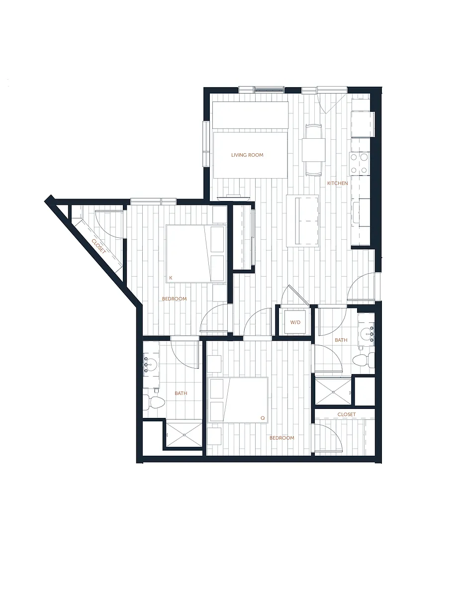 Floor plan B1 - 2 Bed 2 Bath