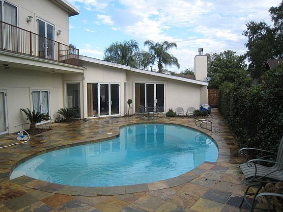 Balcony overlooking pool