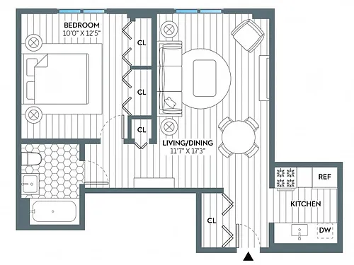 Floor plan Madison (609 SF)