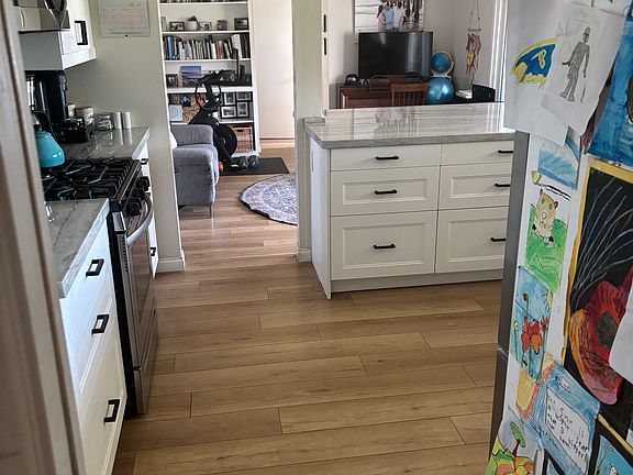 Kitchen and family room.