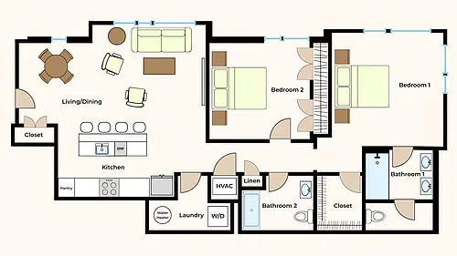 Floor plan 2 BR