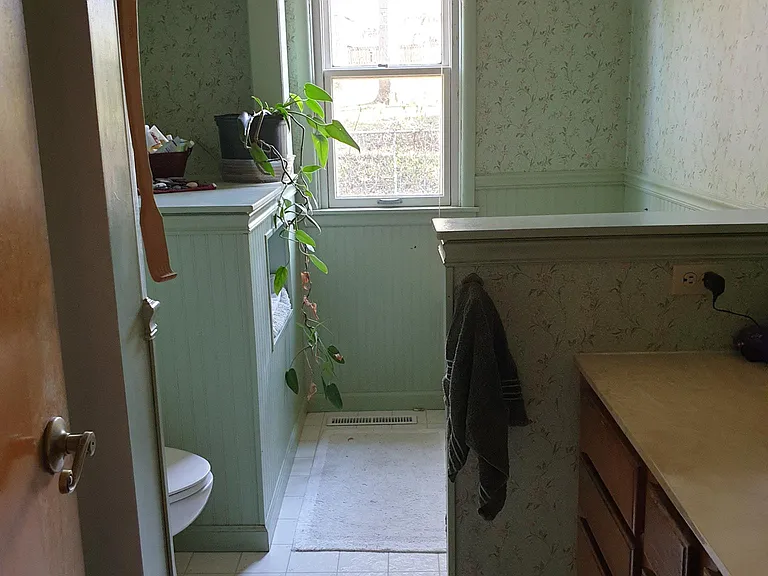 Main bathroom with separate bath and shower