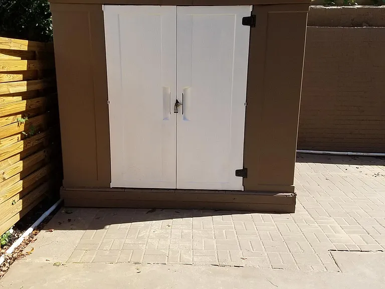 Shed in backyard