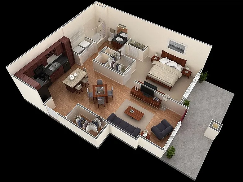 Floor plan A3 Madden plus garage - 1 Bedroom, 1 Bathroom