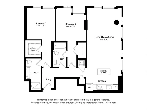 Floor plan C12 - 2 Bedroom