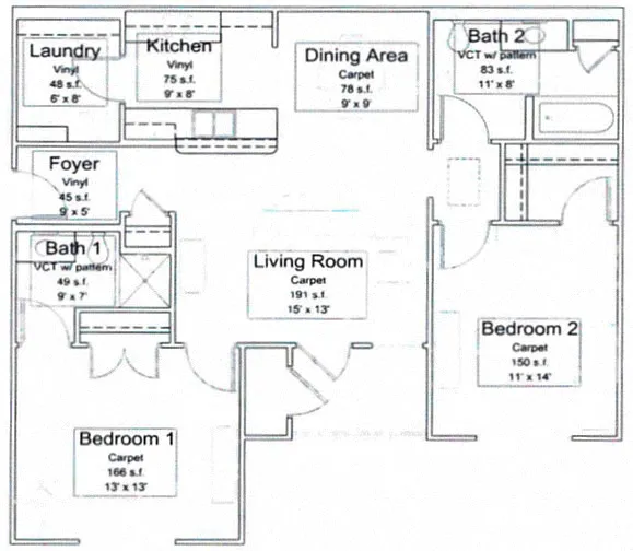 Floor plan Two Bedroom