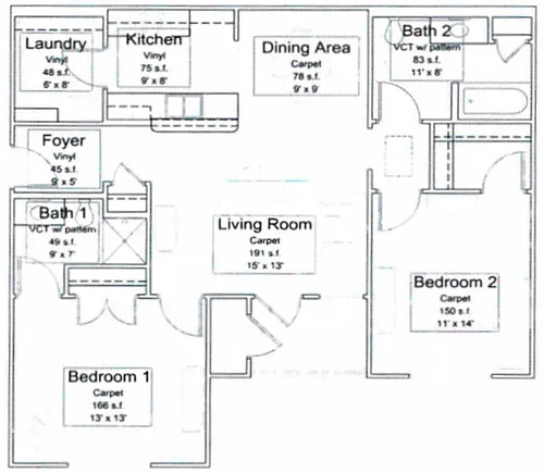 Floor plan Two Bedroom