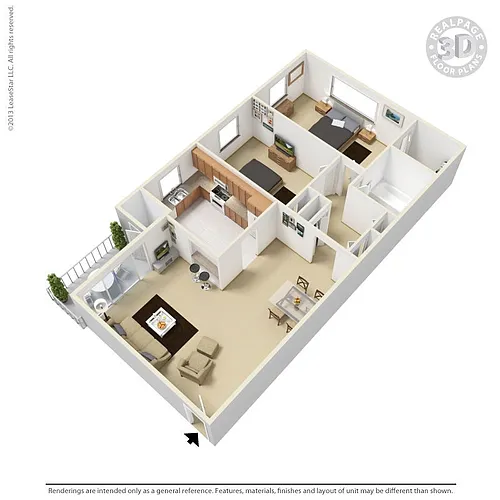 Floor plan Two Bedroom Renovated