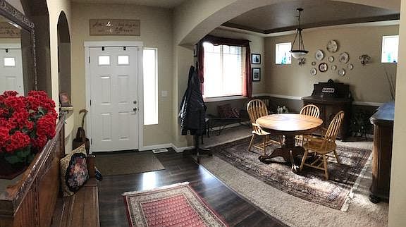 Entry and formal dining room.
