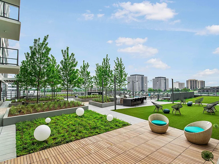 Elevated green space designed for relaxation and connection.