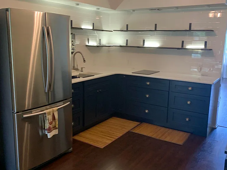Kitchen with french door refrigerator/freezer