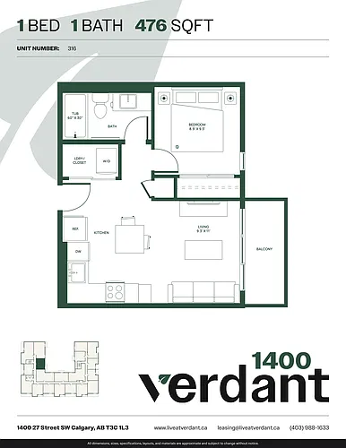 Floor plan 1 Bedroom 1 Bath 1 Bed 1 Bath 13