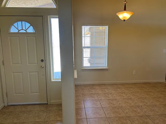 Entry area and dining room view