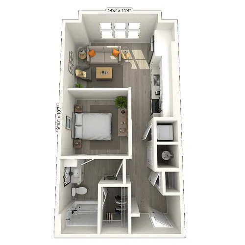 Floor plan S3 0x1 605 SF-FP