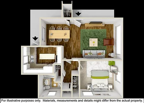 Floor plan 1 Bedroom 1 Bath