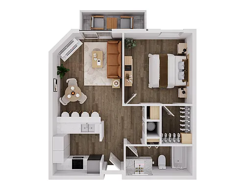Floor plan 1 Bed 1 Bath
