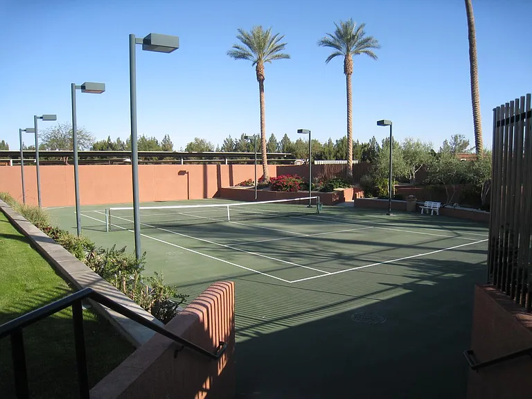 Lighted tennis court