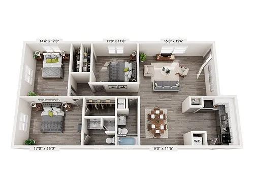 Floor plan 3 Bedroom A