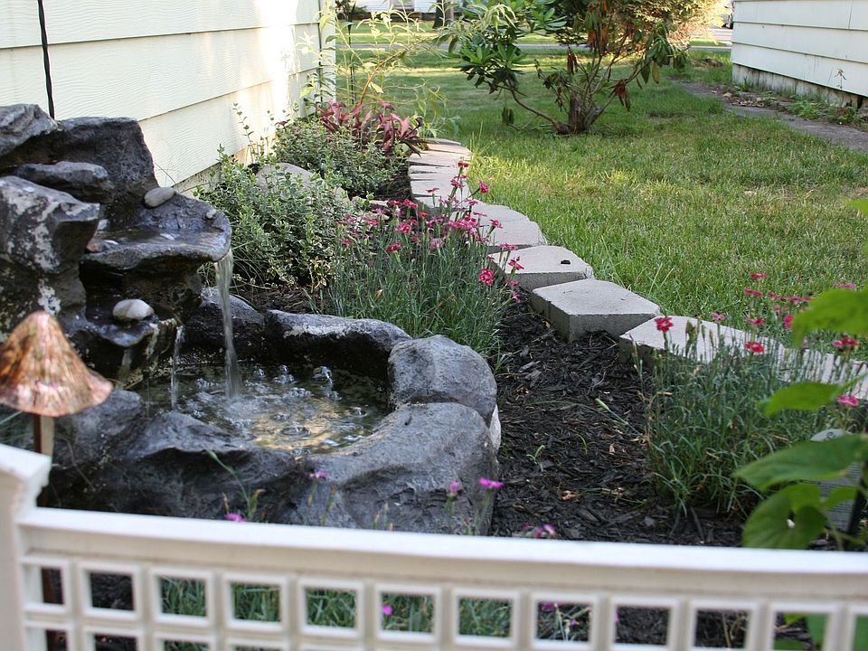 Serene garden in backyard 