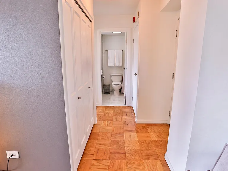 Back to the entryway, going right takes you the the bathroom and bedroom.