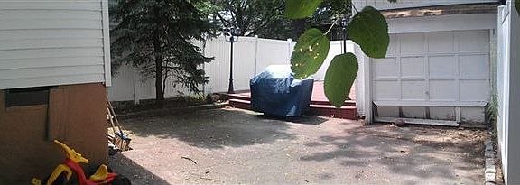 back yard W/ Garage & deck