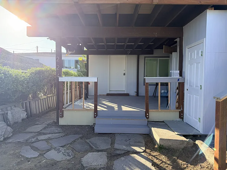 View of the deck before complition of paining