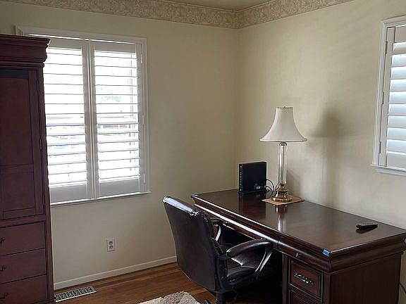 Freshly painted bedroom up.