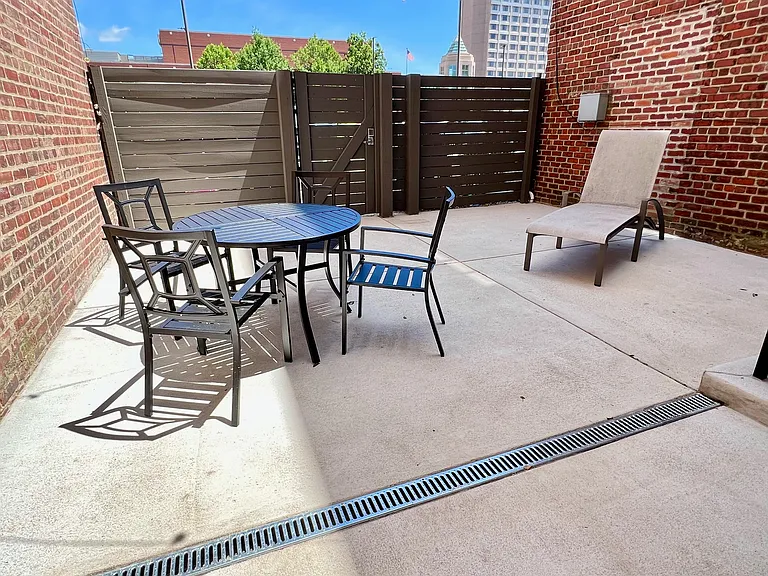 Private rear patio.