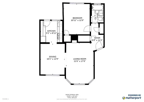 Floor plan One Bedroom