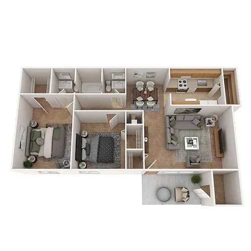 Floor plan Two Bedroom Deluxe