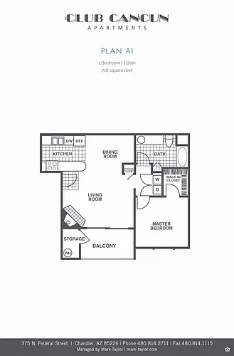 Floor plan One Bedroom/One Bath (a1-043)