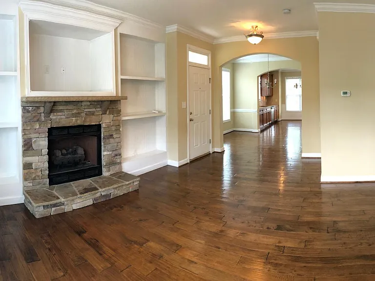 Large Living Room with open floor plan with office/computer