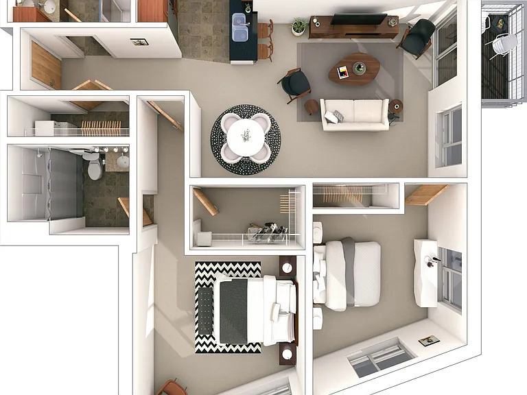 2 Bed / 2 Bath - 1,215 SF 2 Bed / 2 Bath - 1,215 SF