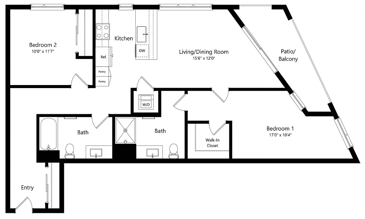 Floor plan Two Bedroom B9