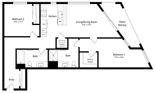 Floor plan Two Bedroom B9