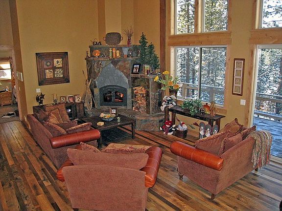 Great Room with Reclaimed Oak Flooring