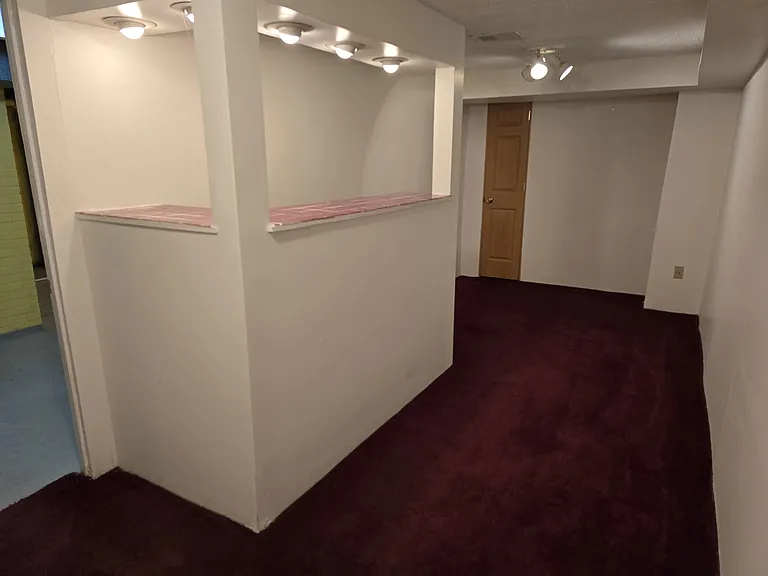 small rec room in basement