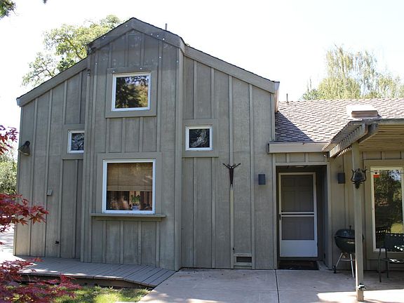 east side of house in back yard