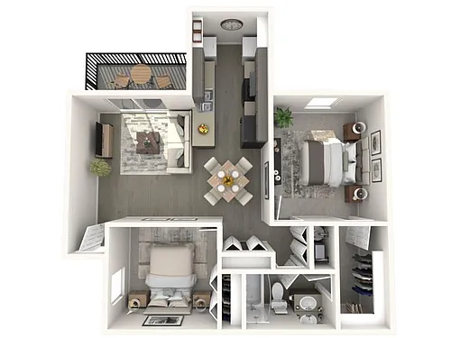Floor plan 2 Bedroom 1 Bath
