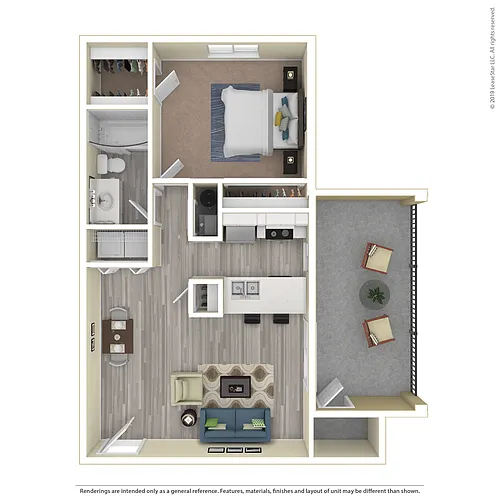 Floor plan 1x1 Upgraded