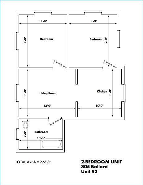 305 Ballard #2 Floor Plan