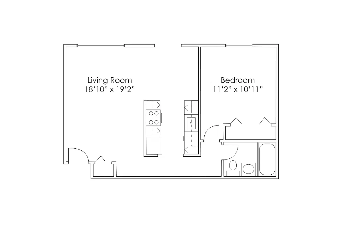 Floor plan 1 Bedroom D
