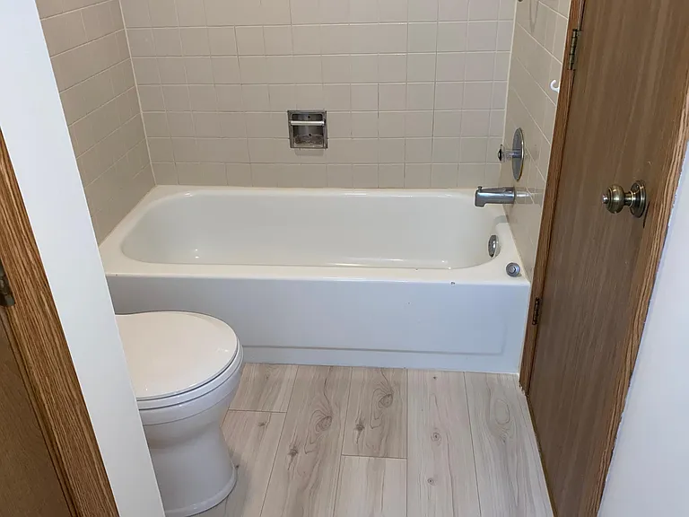 Main bathroom with new flooring