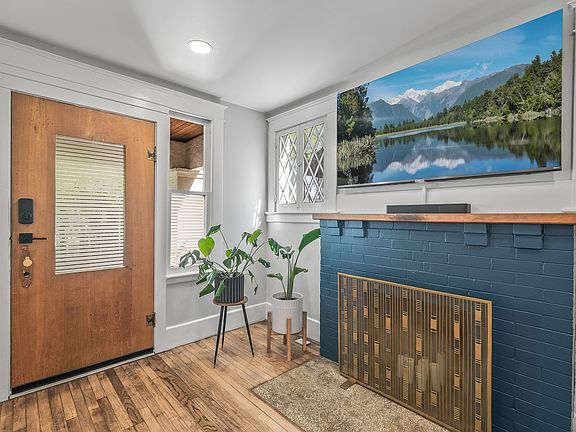 Front entry & fireplace