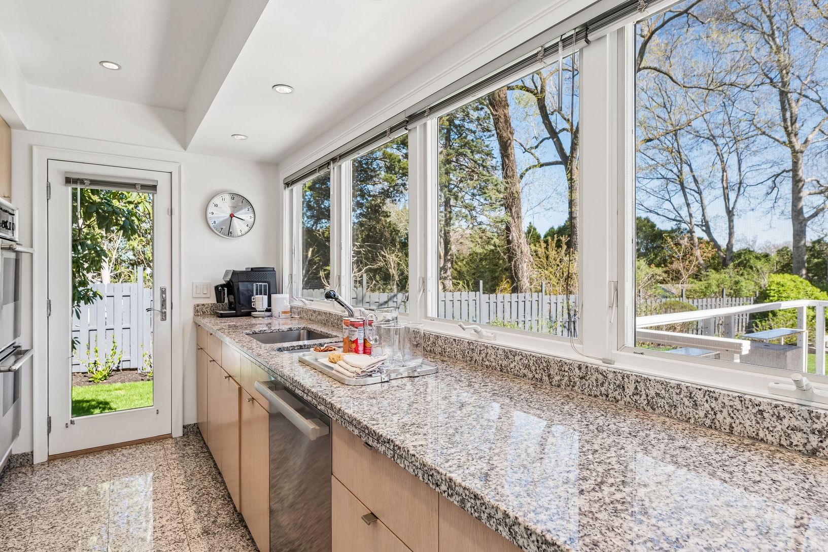 kitchen with side door to deck